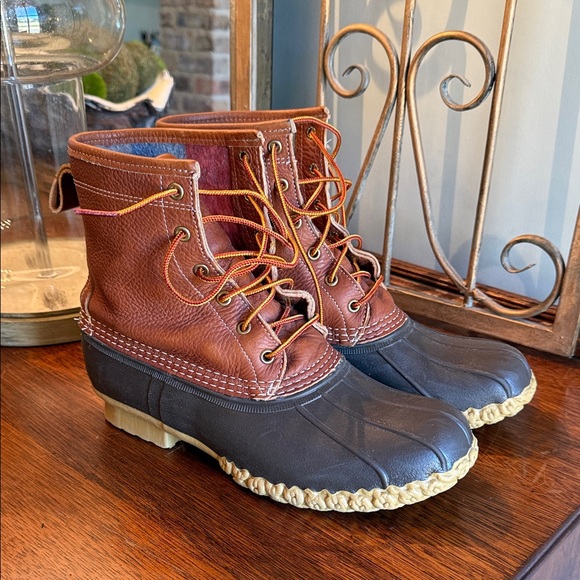 L.L. Bean Other - LL Bean Men's Brown Leather & Dark Brown Duck Boots - Classic Waterproof Size 9